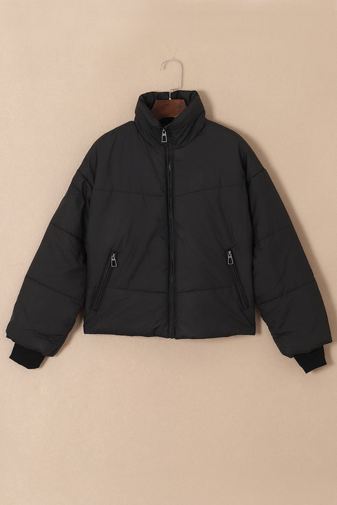 Exclusive Zip Up Pocketed Insulated Puffer Jacket