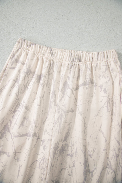 Camo Print Mock Neck Jogger Pant Set