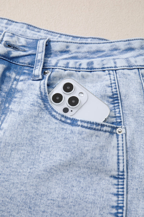 Cotton Polyester Denim Pull On Barrel Jeans
