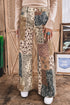 Western Print Motif Shift Silhouette Denim Jeans