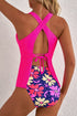 Empire Waist V Neck Flounce Hem Swim Tankini Top
