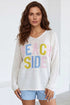 V Neck Lightweight Knit Side Shift Tunic Sweater