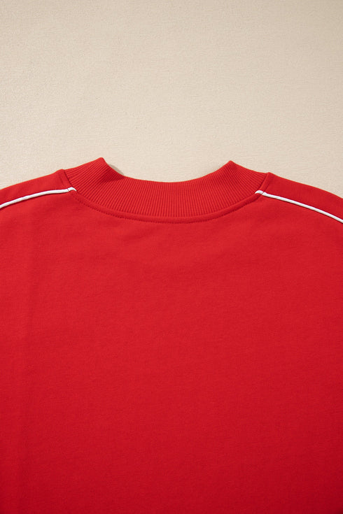 Stand Neck Long Sleeve Regular Fit Sweatshirt