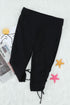 High Rise Ruched Side Tie Capri Leggings