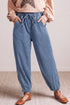Denim Elastic Waist Harem Ankle Length Jeans