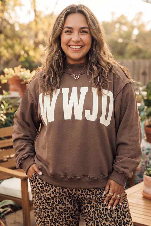 Letter Print Mock Neck Oversized Long Sleeve Sweatshirt