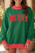 Slogan Polka Dot Pattern Trim Tunic Sweatshirt