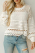 Mixed Stitch Scalloped Hem Relaxed Fit Sweater