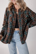 Western Plaid Print Buttoned Chest Pocket Shacket