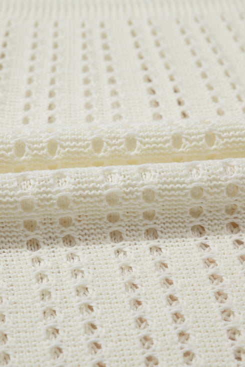 Open Knit Scoop Neck Sleeveless Mini Dress