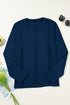 Exposed Seam Detail Crew Neck Long Sleeve Top