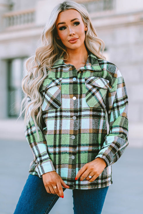 Relaxed Fit Brushed Plaid Button Down Shirt