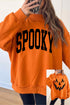 Spooky Print Reversible Mock Neck Oversized Graphic Sweatshirt