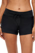 Contrast Waistband Tie Front Swim Shorts