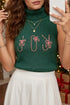High Neck Sleeveless Embroidered Knit Sweater Vest