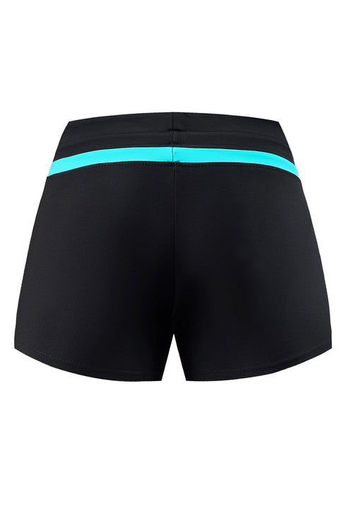 Contrast Waistband Tie Front Swim Shorts