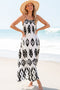 Abstract Geometric Pattern Sleeveless Flowy Maxi Dress
