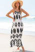 Abstract Geometric Pattern Sleeveless Flowy Maxi Dress
