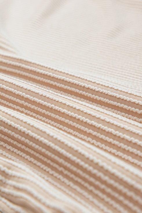 Twisted Ribbed Contrast Trim Shift T Shirt Dress