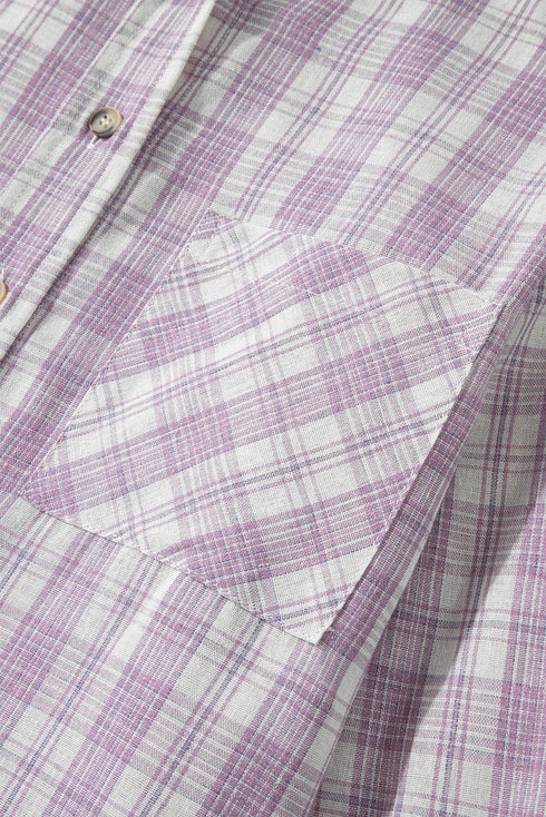 Southern Belle Checkered Plaid Loose Fit Hooded Shacket