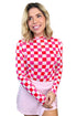 Plaid Checkered Sheer Mesh Long Sleeve Layering Top