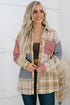 Textured Western Patchwork Corduroy Pocket Plaid Shacket