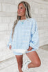 Plaid Baggy Pullover Drawstring Shorts Two Piece Outfit Short Set