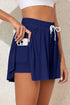 Active Drawstring Elastic Waist Lined Ruffle Shorts Swim Bottoms