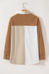 Casual Loose Fit Paneled Corduroy Shirt Jacket