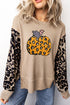 Pumpkin Graphic Leopard Long Sleeve Western Pullover Tee