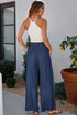 Soft Denim Smocked High Waist Wide Leg Jeans