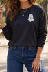 Round Neck Ghost Print Regular Fit Graphic Long Sleeve Tee