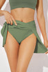 Solid Active Criss Cross Waist Flared Swim Skirt Bottoms