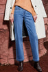 Casual Double Button High Rise Straight Leg Jeans