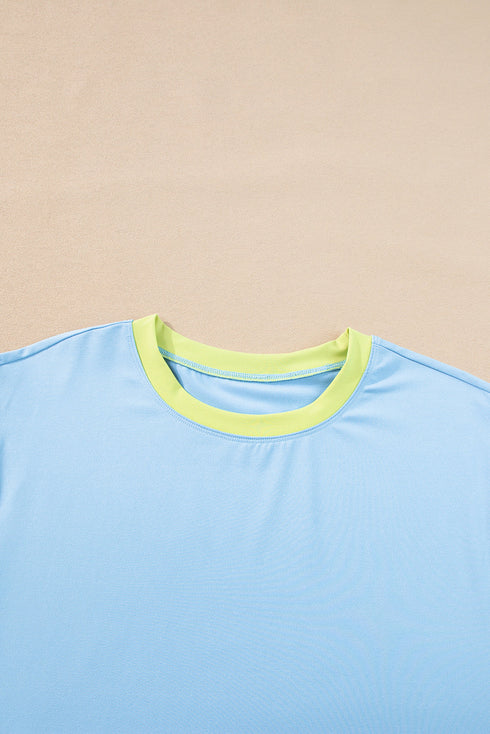 Geometric Block Pattern Trim Detail Pant Set