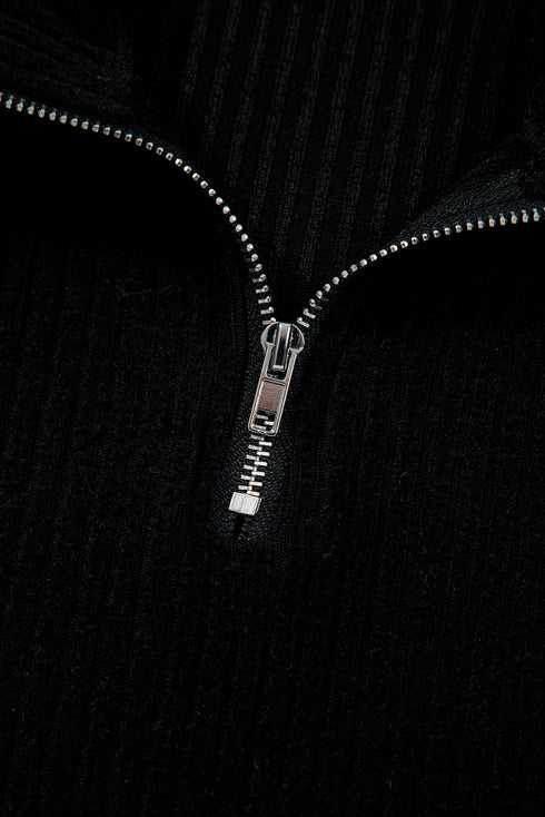 Corduroy Drop Shoulder Stand Neck Bodycon Two Piece Dress