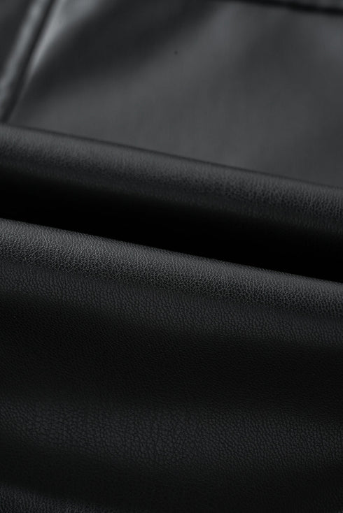 Exclusive Western PU Leather Lapel Collar Zipper Jacket