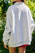 Sequined Pumpkin Graphic Exposed Seam Mock Neck Sweatshirt
