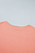 Graphic Stripe Raw Seam Trim Detail Long Sleeve Top