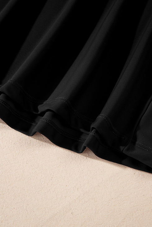 Scalloped Double Strap Empire Waist Tankini Top