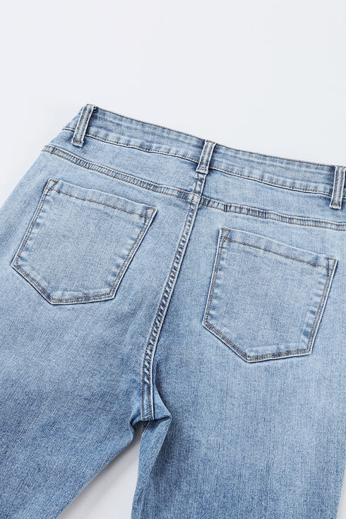 Distressed High Waisted Denim Southern Belle Flare Jeans