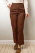 Corduroy Elastic Waist Straight Leg Ankle Length Pants