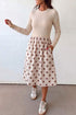 Polka Dot Pattern Long Sleeve Midi Dress