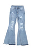 Distressed High Waisted Denim Southern Belle Flare Jeans