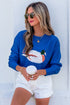 Polyester Polyamide Drop Shoulder Long Sleeve Sweater