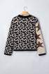 Leopard Star Pattern Round Neck Long Sleeve Shift Sweater