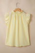 Cotton Blend Ruffle Trim V Neck Sleeveless Tank Top