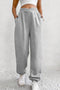 Cotton Polyester Blend Crisscross Elastic Waist Pants