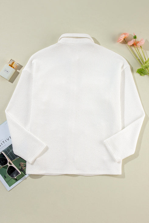 Casual Textured Corduroy Long Sleeve Button Down Jacket
