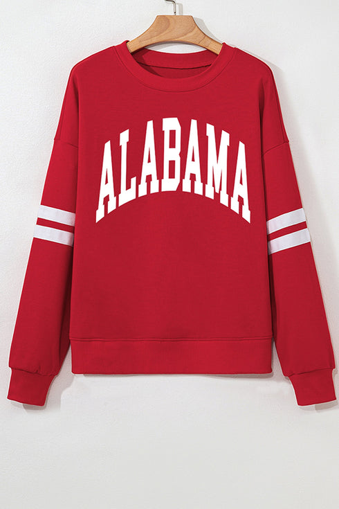 Polyester Cotton Alabama Letter Print Graphic Sweatshirt